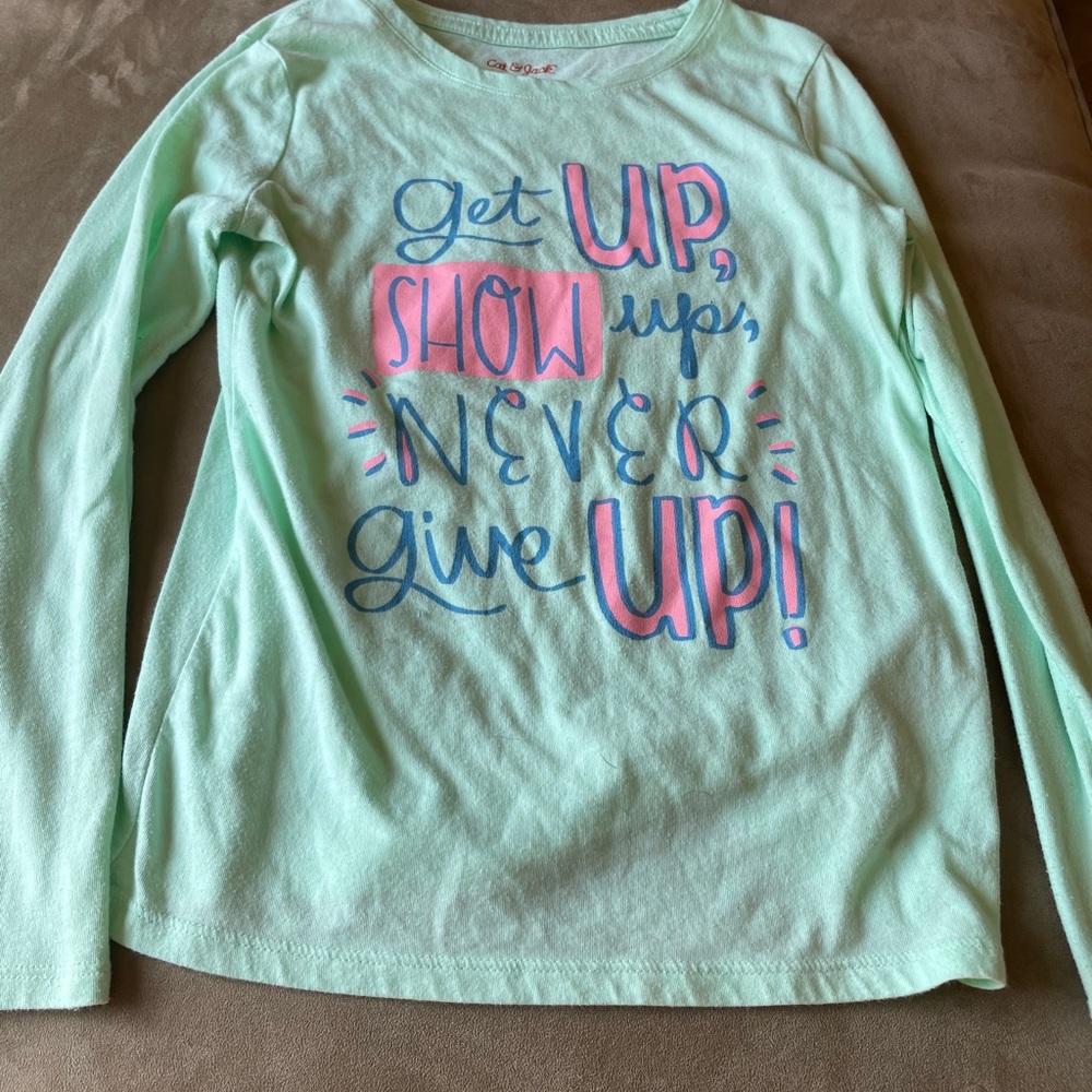 Never give up long sleeve tee